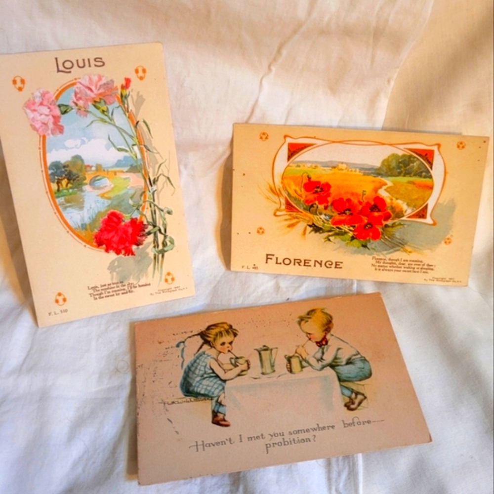 Set of 3 Vintage Postcards